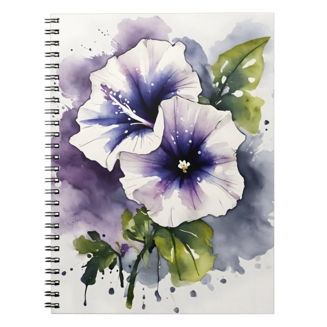 Cuaderno Petunia - Flores de acuarela (Frente)