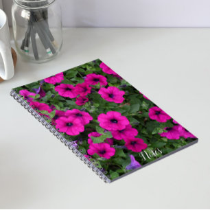 Cuaderno Petunias Florales Rosa Brillante