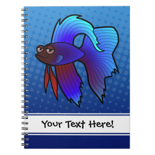 Cuaderno Pez Betta de Dibujos Animados / Pez de Lucha Siamé