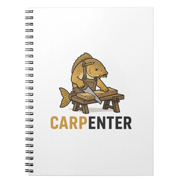 Cuaderno Pez Divertido Carpintero Animal Juego de Palabras (Frente)