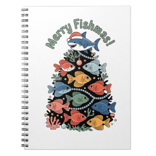Cuaderno Pez Feliz Navidad Árbol de Navidad Pescar Divertid