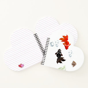 Cuaderno Pez koi demasiado lindo juega en agua\acuarela