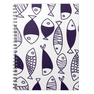 Cuaderno Pez lindo. Fondo para niños. Patrón continuo. Pued