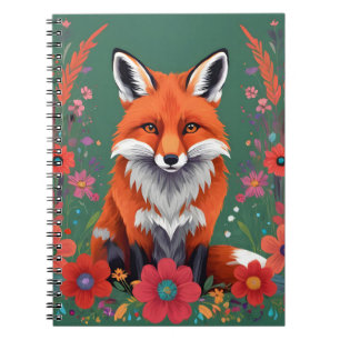 Cuaderno Pezo rojo y flores