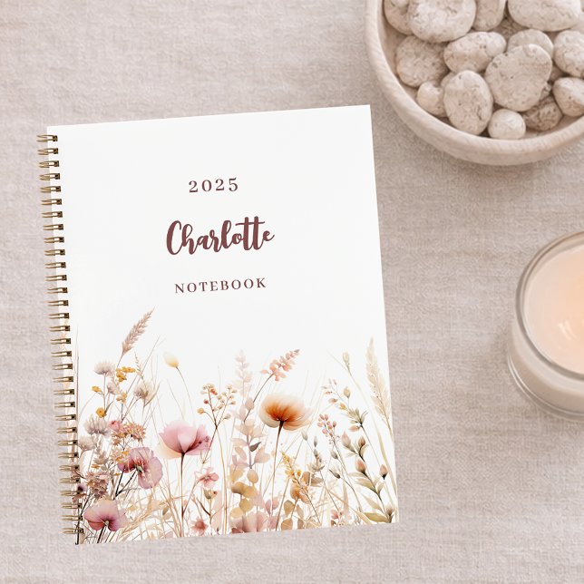 Cuaderno Pezón de flores silvestres beige rosa (Subido por el creador)