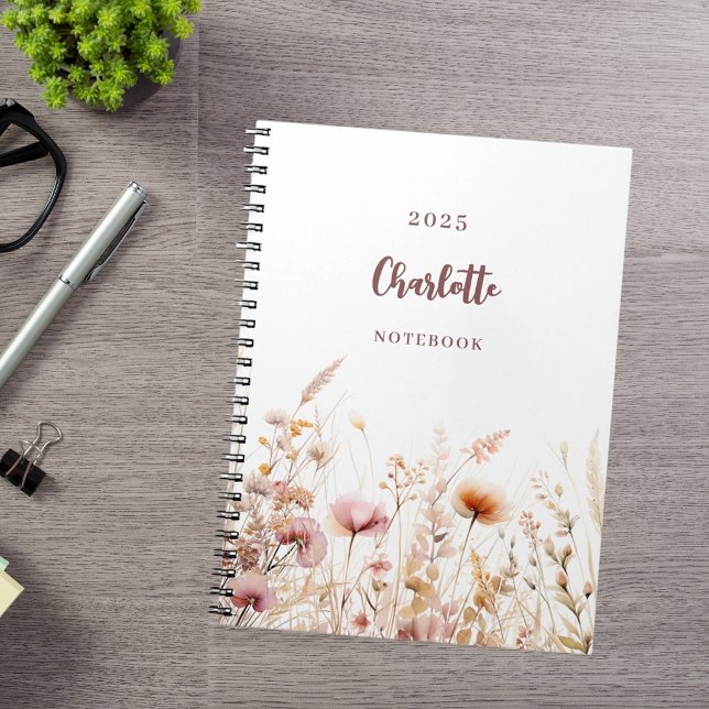 Cuaderno Pezón de flores silvestres beige rosa (Subido por el creador)
