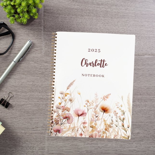 Cuaderno Pezón de flores silvestres beige rosa (Subido por el creador)