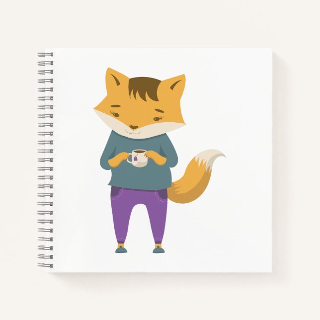 Cuaderno Pezón lindo con taza de té (Anverso)