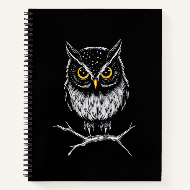 Cuaderno Phantom Owl Minimalist Line Art Notebook (Anverso)