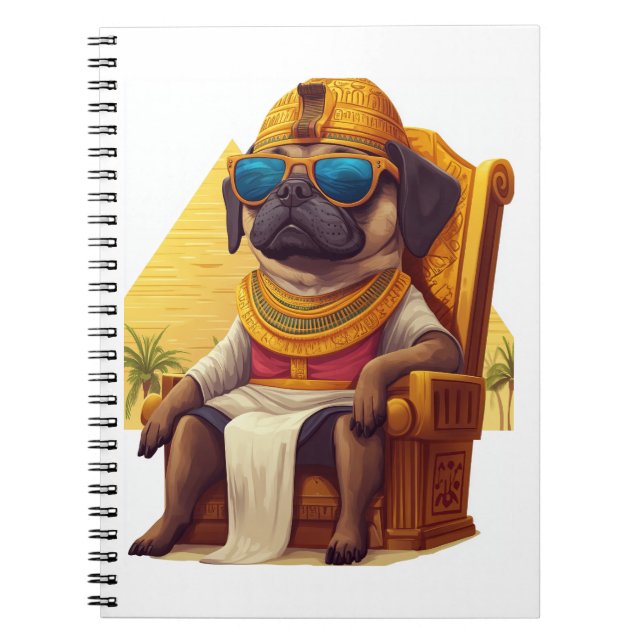 Cuaderno Pharaoh Pug - Antiguo perro egipcio (Frente)