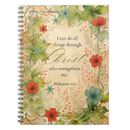Cuaderno Philippians 4:13 I Can Do All Things Vintage Botan