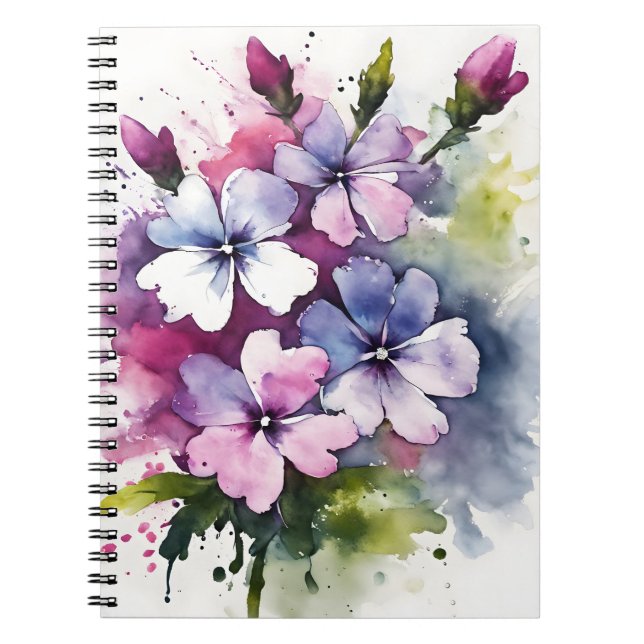 Cuaderno Phlox - Watercolor flowers (Frente)