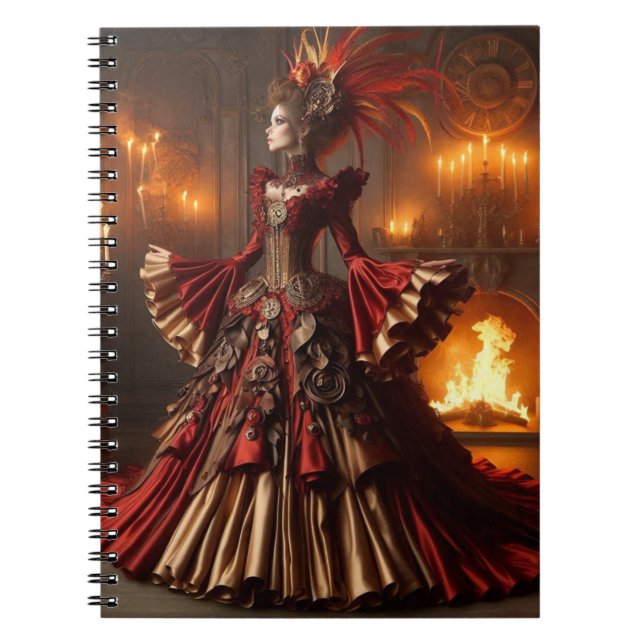 Cuaderno Phoenix Fire Queen Steampunk Victorian Industrial (Frente)