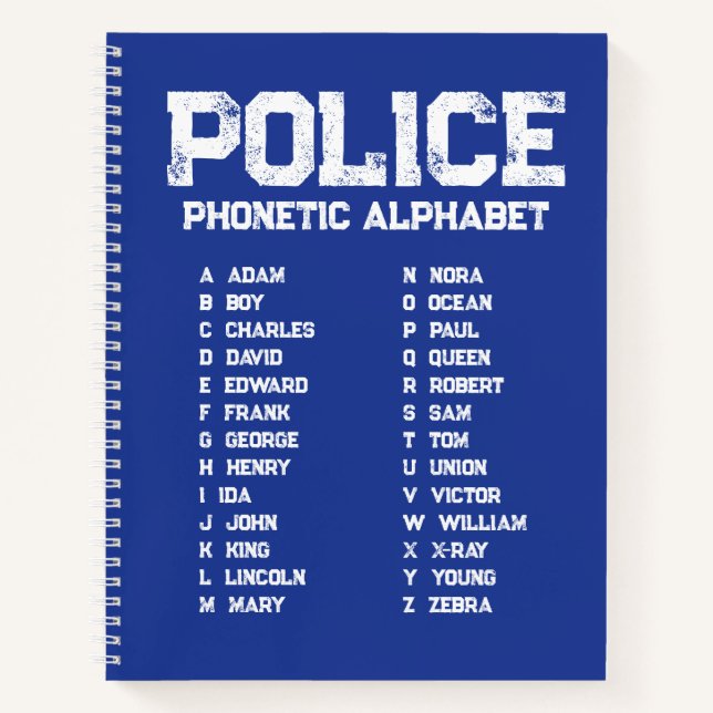 Cuaderno Phonetic Alphabet Police Notebook (Anverso)