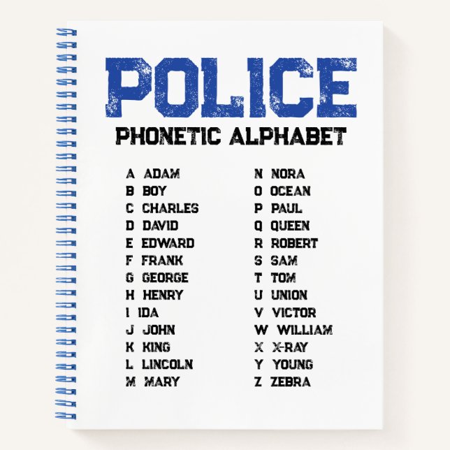 Cuaderno Phonetic Alphabet Police – Spiral Notebook (Anverso)