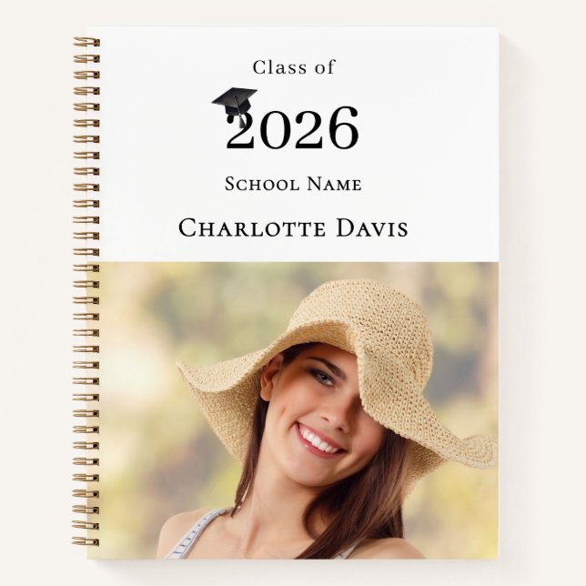 Cuaderno  Photo Modern Senior Graduate Class of 2026 (Anverso)