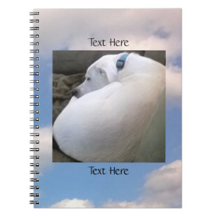 Cuaderno Photo of Cute Puppy Dog Sleeping Cloudy Sky Blue