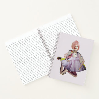 Cuaderno Photomontage Woman Wearing a Pink wig