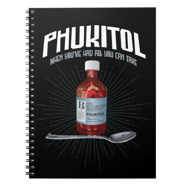 Cuaderno Phukitol - medicina de frustración divertida (Frente)