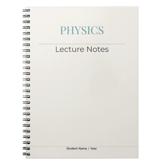Cuaderno Physics Notebook – Minimal Academic Edition (Frente)