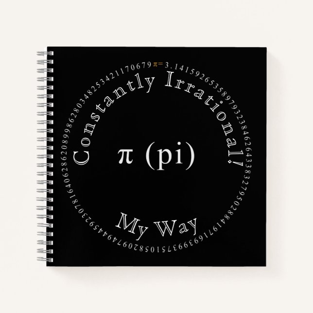 Cuaderno Pi, La Constante Matemática Irracional, Divertida (Anverso)