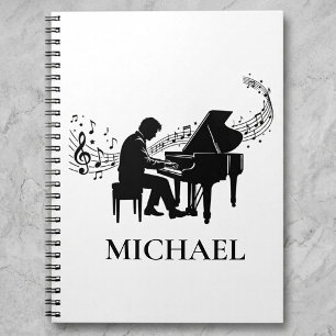 Cuaderno Pianista Varón Personalizado - Música de Piano