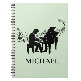 Cuaderno Pianista Varón Personalizado - Música de Piano