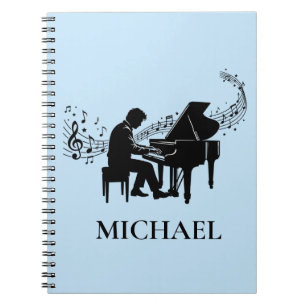 Cuaderno Pianista Varón Personalizado - Música de Piano No
