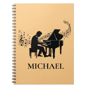 Cuaderno Pianista Varón Personalizado - Música de Piano No