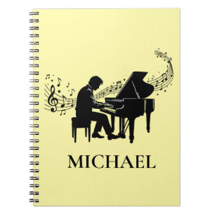 Cuaderno Pianista Varón Personalizado - Música de Piano No