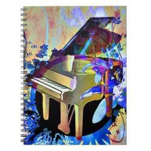 Cuaderno Piano coloreado Digital enrrollado