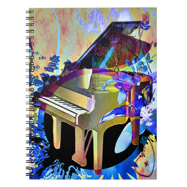 Cuaderno Piano coloreado Digital enrrollado (Frente)