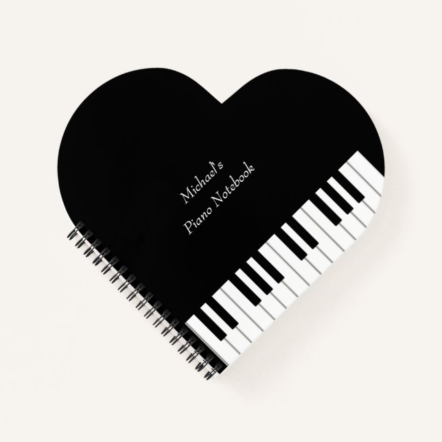 Cuaderno Piano de cola con forma de corazón personalizado p (Anverso)