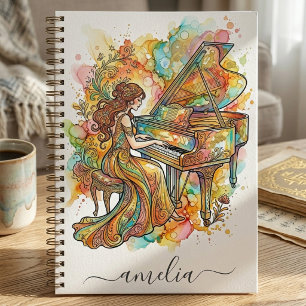 Cuaderno Piano de cola de dama personalizado Artístico Colo