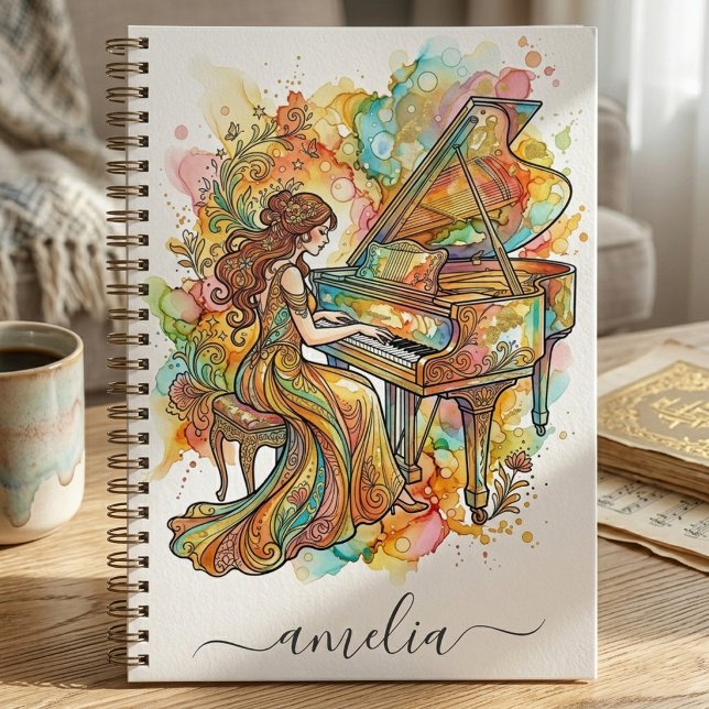 Cuaderno Piano de cola de dama personalizado Artístico Colo (Subido por el creador)