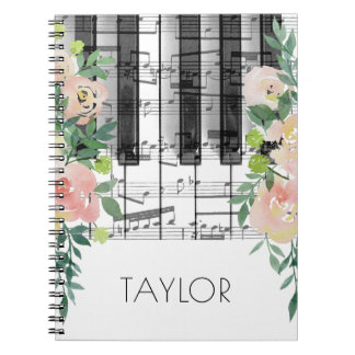 Cuaderno piano de flores acuáticas