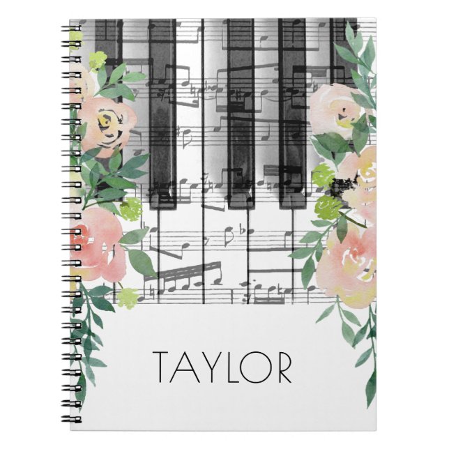 Cuaderno piano de flores acuáticas (Frente)