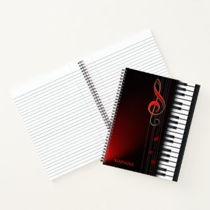 Cuaderno Piano De Resumen Negro Y Clef