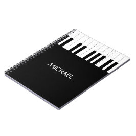 CUADERNO PIANO KEYS DISEÑO NOMBRE MÚSICA AMOR