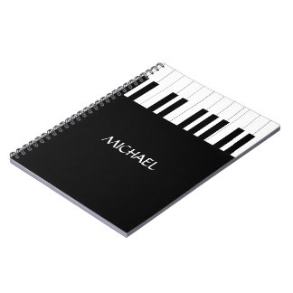 CUADERNO PIANO KEYS DISEÑO NOMBRE MÚSICA AMOR