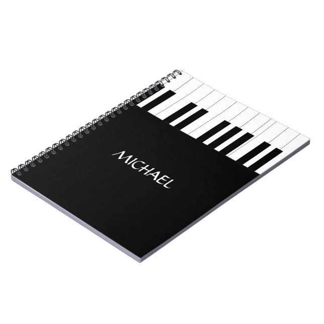 CUADERNO PIANO KEYS DISEÑO NOMBRE MÚSICA AMOR (Lado Izquierdo)