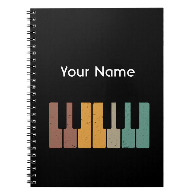 Cuaderno Piano personalizado vintage (Frente)