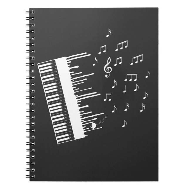 Cuaderno Piano Player Flying Music Notes Bird Pianist (Frente)