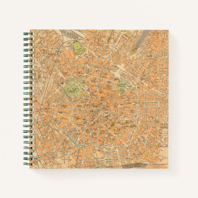 Cuaderno Pianta di Milano - Mapa de Milán, Italia (Anverso)