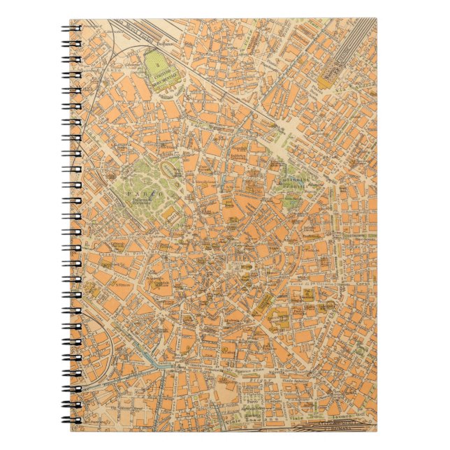 Cuaderno Pianta di Milano - Mapa de Milán, Italia (Frente)