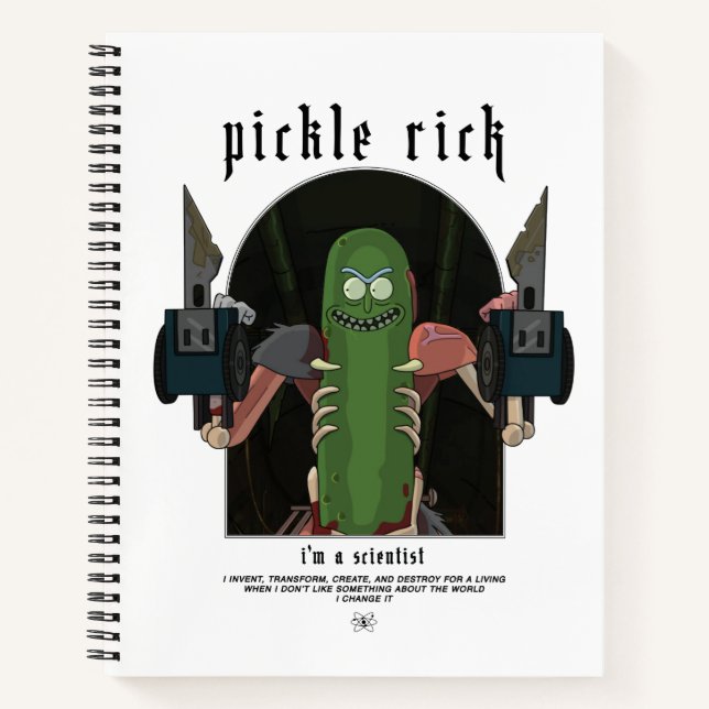 Cuaderno Pickle Rick - Soy un científico gráfico de citas (Anverso)