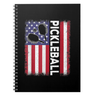 Cuaderno Pickleball Bandera Americana Divertido Amante Pick