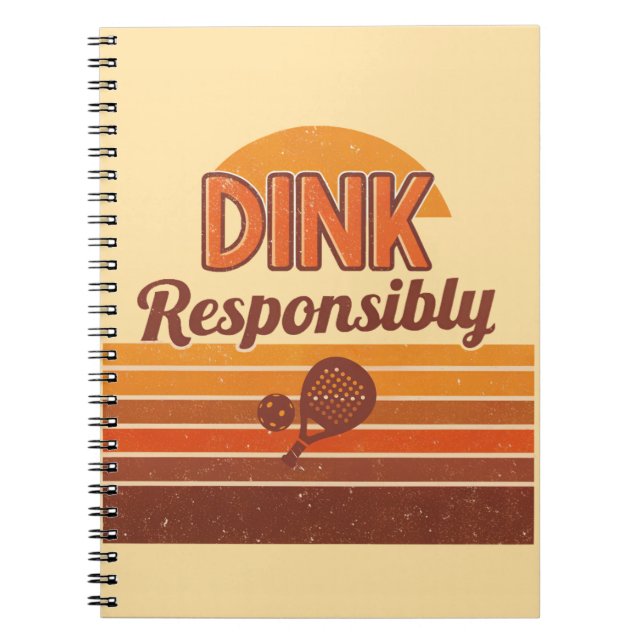 Cuaderno Pickleball Retro "Beba Responsablemente" (Frente)