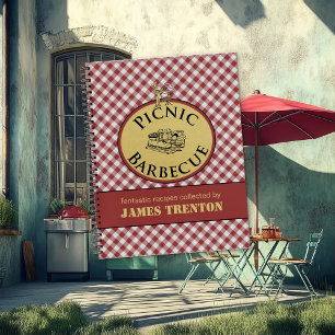 Cuaderno Picnic Barbecue Gingham Red Recipe Book