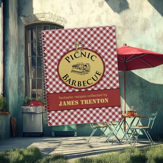 Cuaderno Picnic Barbecue Gingham Red Recipe Book (Subido por el creador)